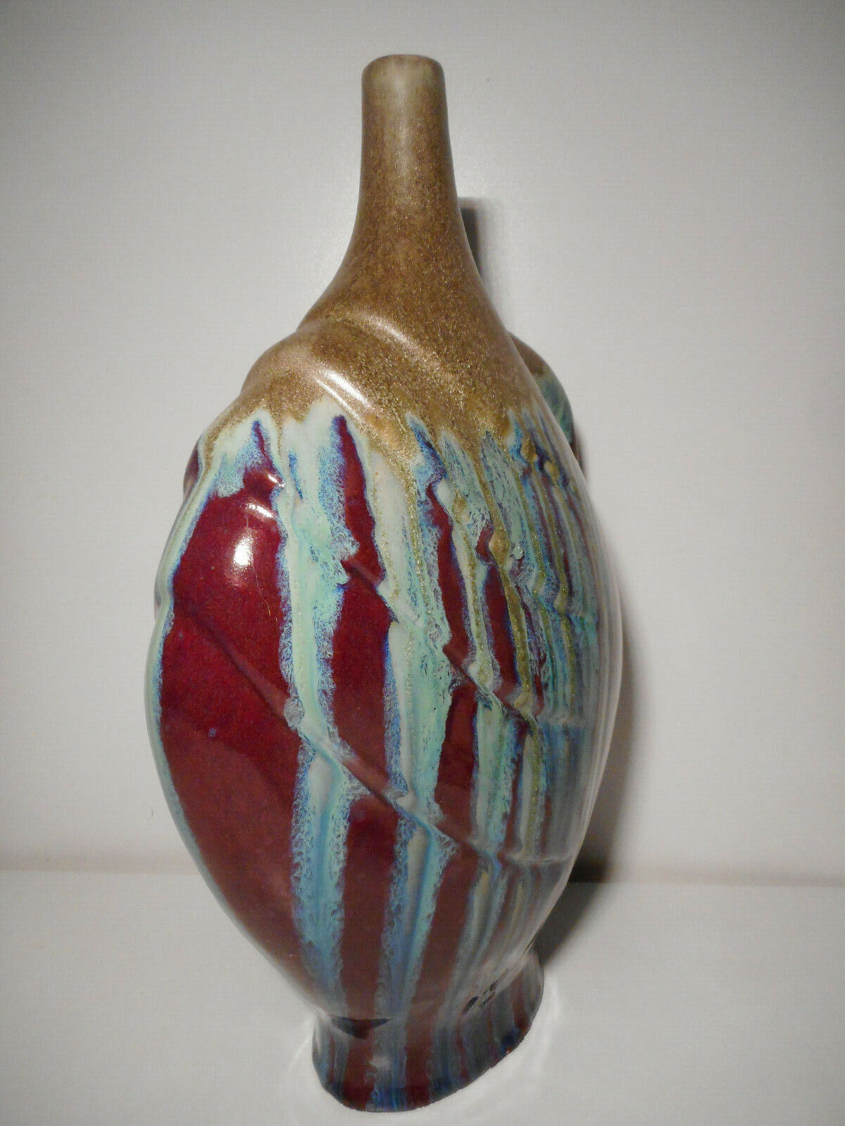 Vase soliflore in glazed ceramic earthenware vintage contemporary art 20th century