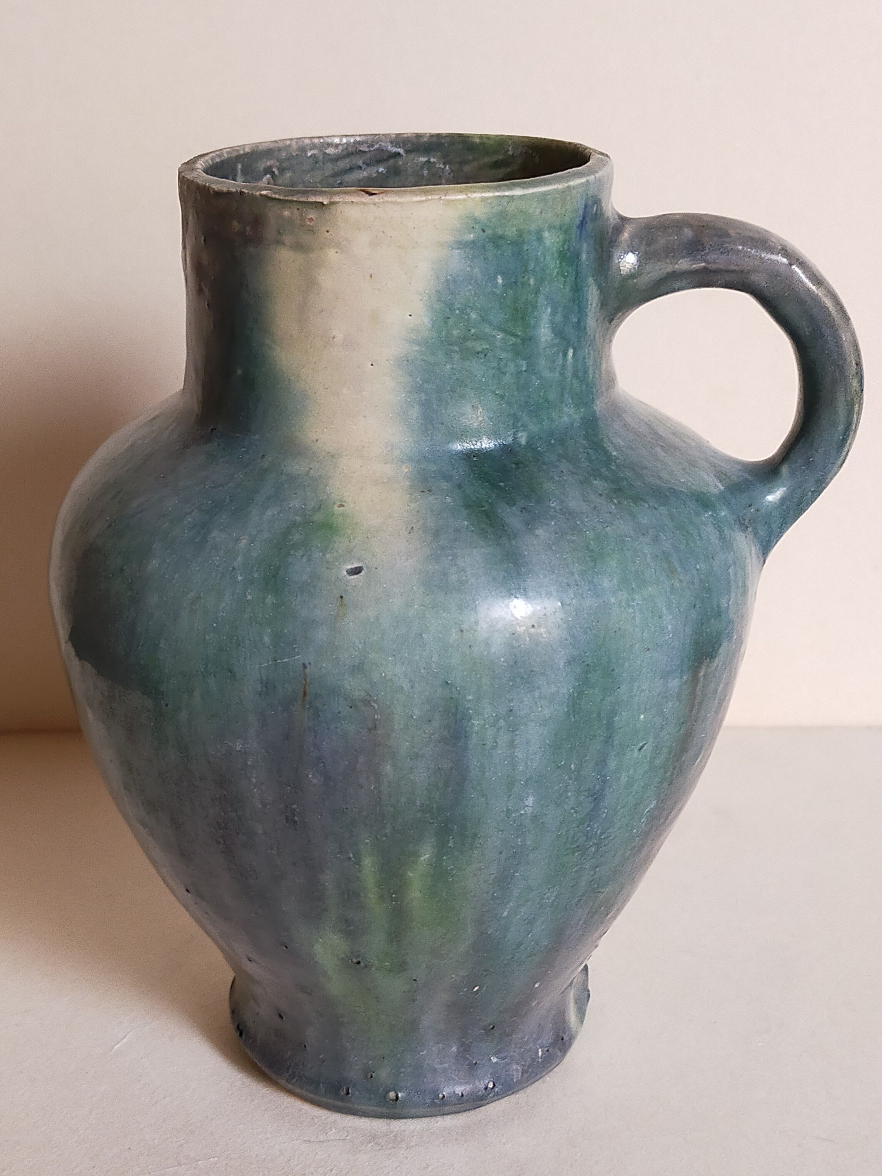 Ancient pottery with blue enamel 19th century
