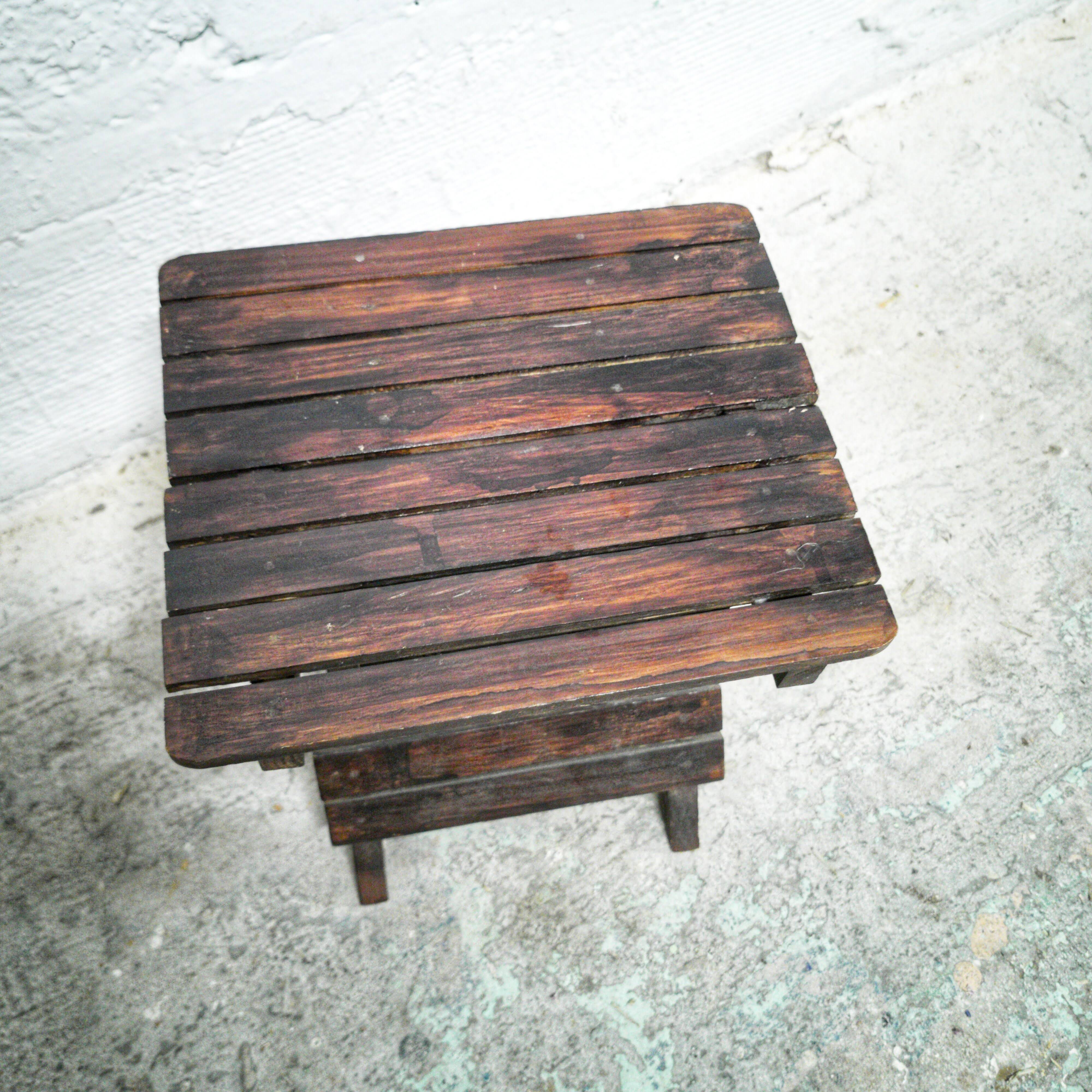 Folding wooden stool