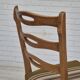 1970s, set of 4 Danish dining chairs in oak wood, green furniture wool.