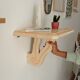 Vintage solid oak wall-mounted console shelf