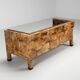 Werner Neumann sculptural birchwood sofa in birch bark and leather, The Netherlands