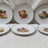 6 assiettes à fromage Limoges Porcelaine de sologne
