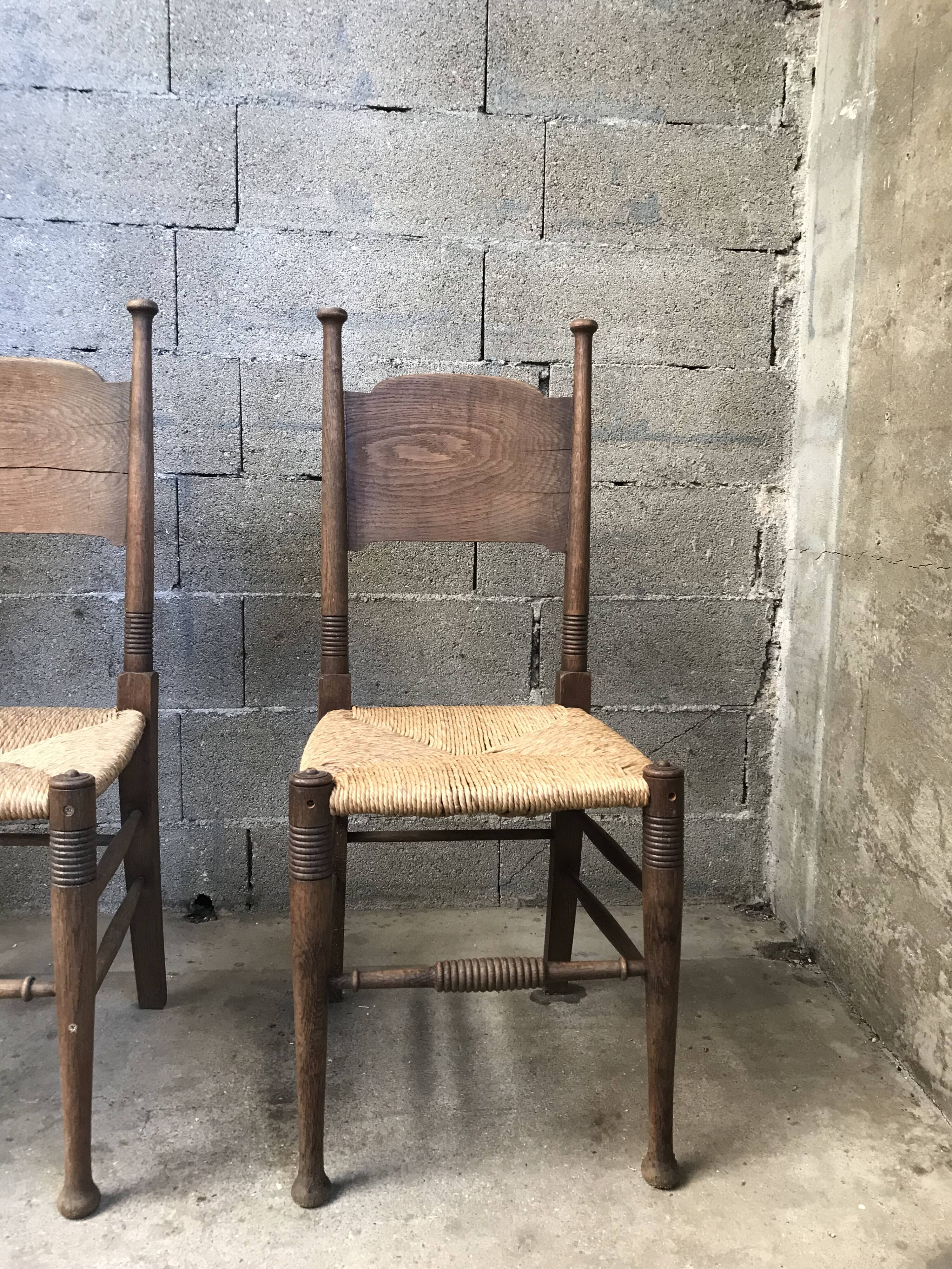 Pair of chairs by E G Punnett edition William Birch circa 1910
