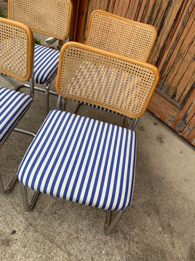 Italian Marcel Breuer B32 Cesca Chair, 70s set of 4