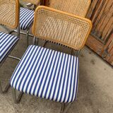 Italian Marcel Breuer B32 Cesca Chair, 70s set of 4