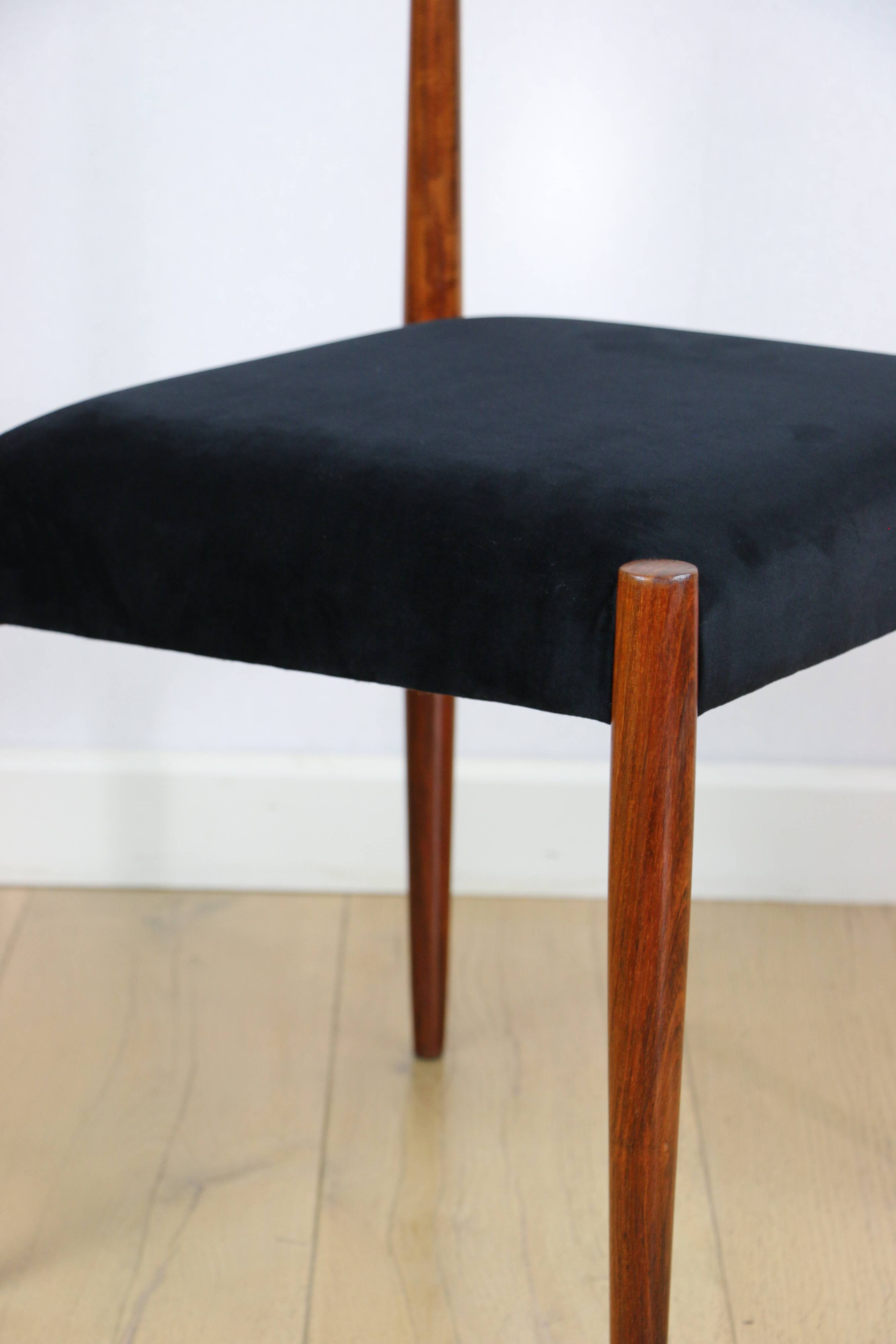 German Lübke vintage black chairs - 4 pieces - great set