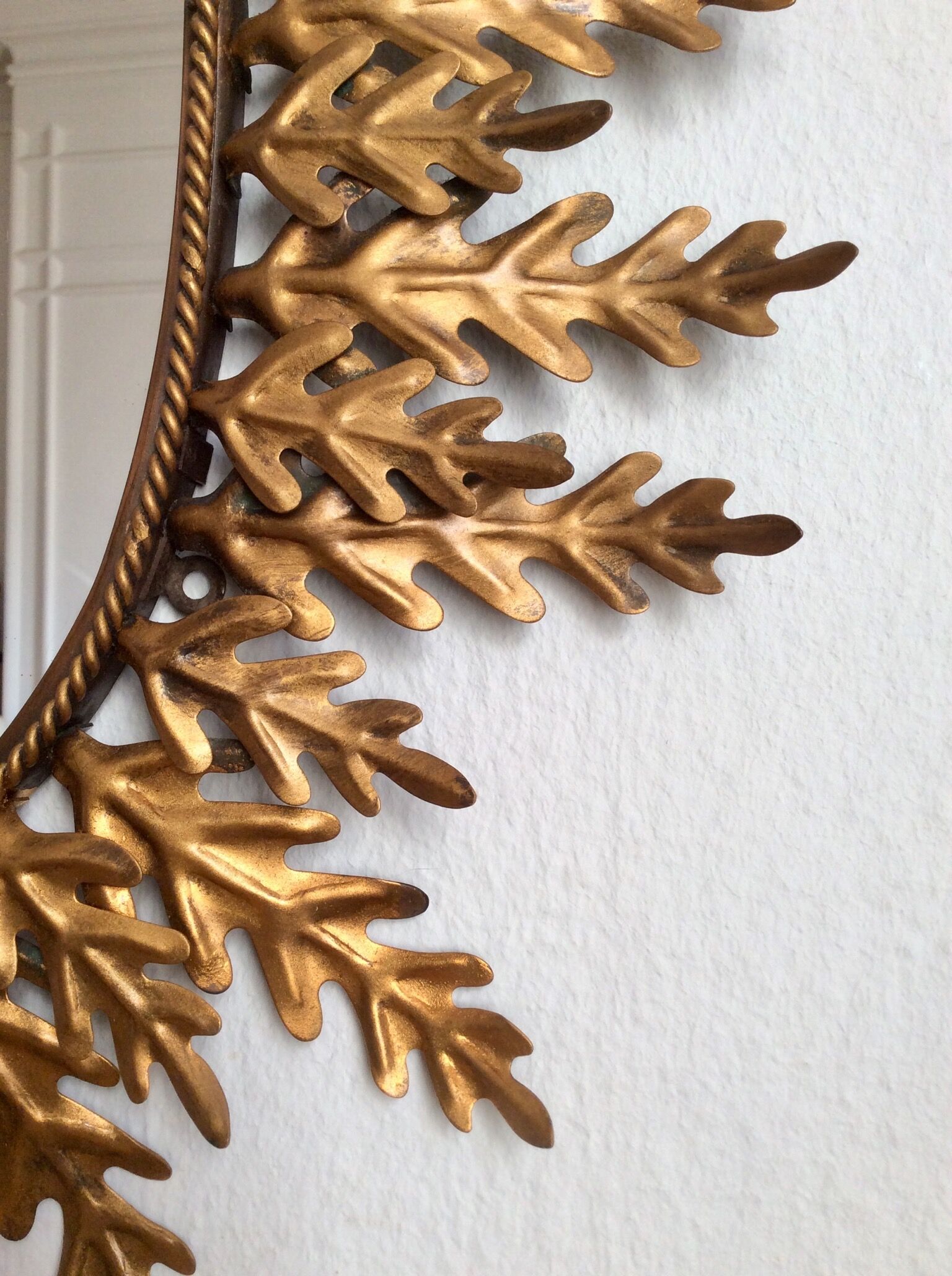 Mirror sun gold metal 67 x 49