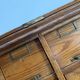 Antique very large American oak grain / apothecary cabinet, ca 1900