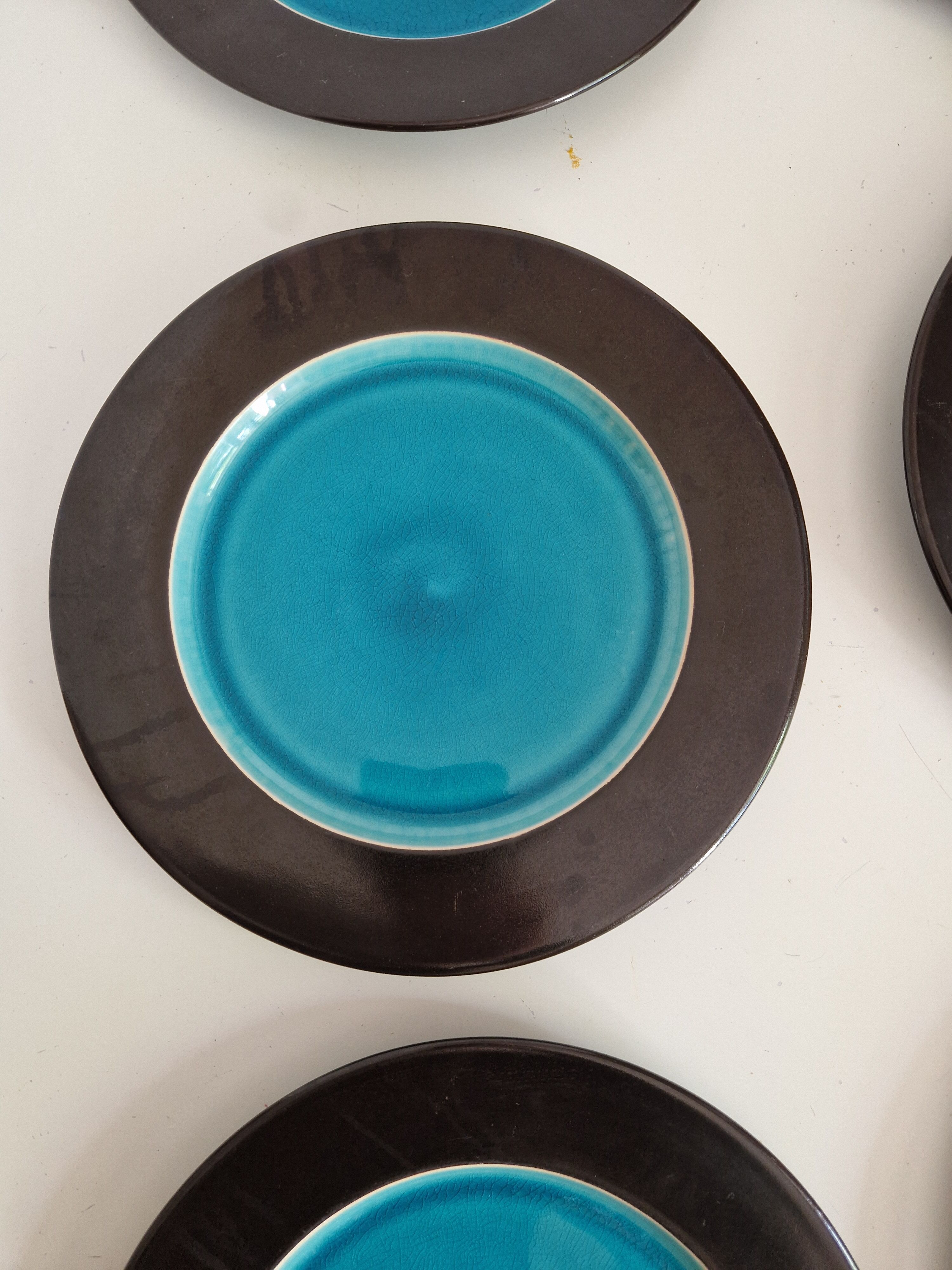 Set of 6 Flat Plates Geneviève Lethu Model Salomé