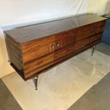 Zebra wood sideboard, vintage Italian style from the 50s
