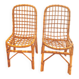 Paire de chaises en rotin vintage "Alice"