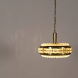 Vitrika 'Prizmpendel' brass and pressed glass pendant lamp