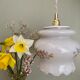 Vintage white opaline globe walker with flower designs