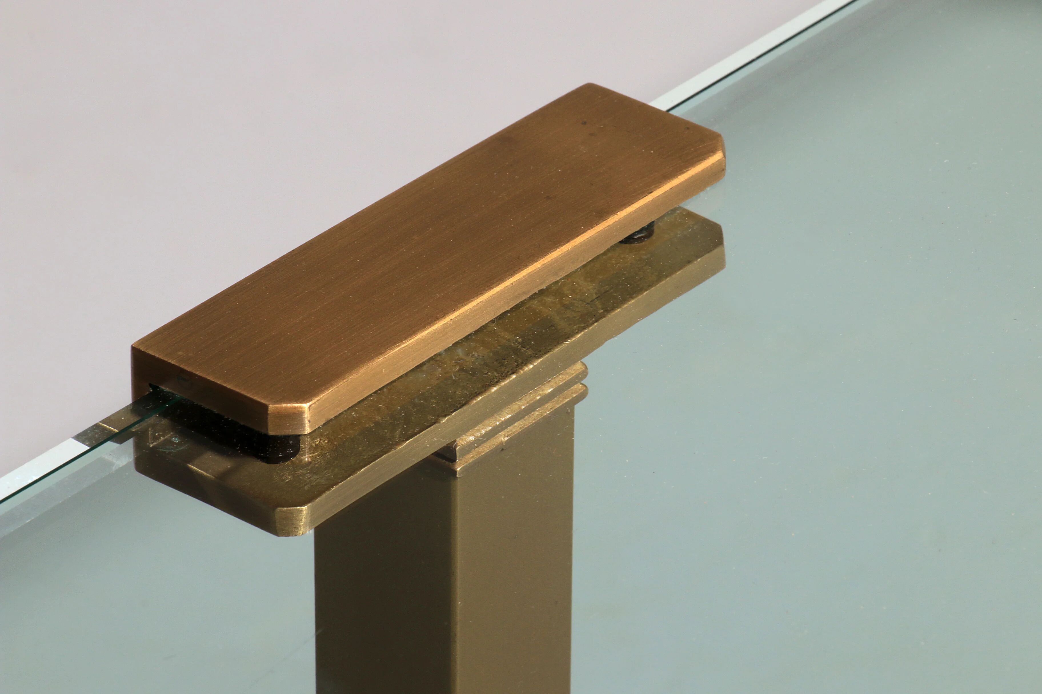 Coffee table glass and brass by Peter Ghyczy model T54 1970