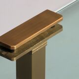 Coffee table glass and brass by Peter Ghyczy model T54 1970