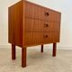 Small chest of drawers or bedside table in teak, Scandinavian design from the 70s vintage