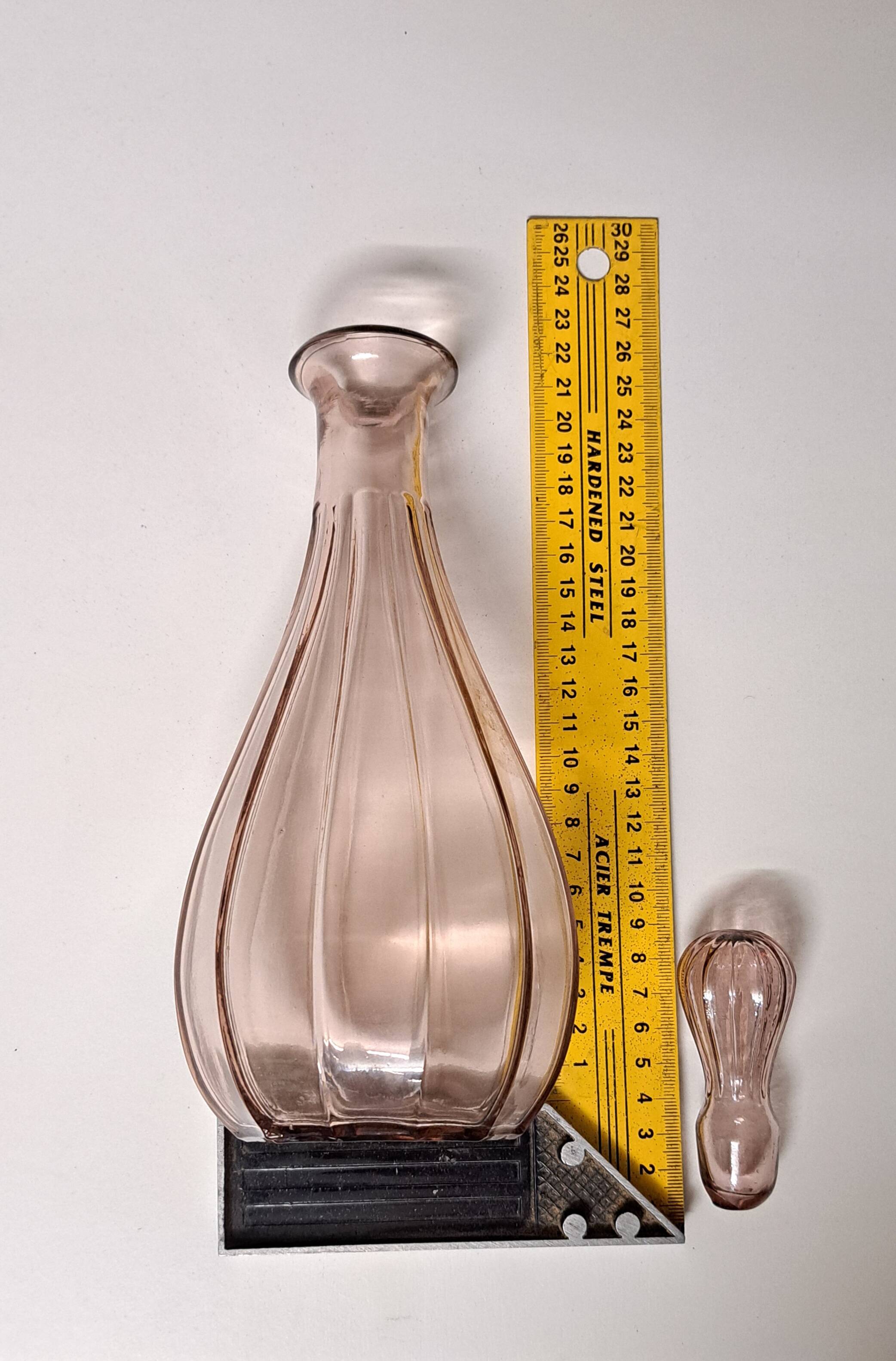 Large Art Deco Toilette Bottle – Rosaline Glass – Portieux (Registered)