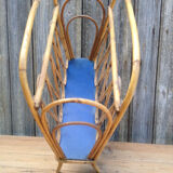 Vintage rattan bamboo magazine rack