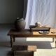 Small low bench in old teak from Indonesia H14 L50