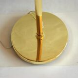 Vintage ikea brass swing arm floor lamp with pastel green fabric shade