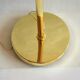 Vintage ikea brass swing arm floor lamp with pastel green fabric shade