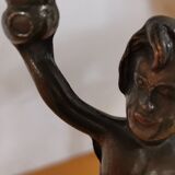 Pair of antique candlesticks in bronze and brass