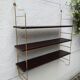 Etagère murale string bois-métal doré