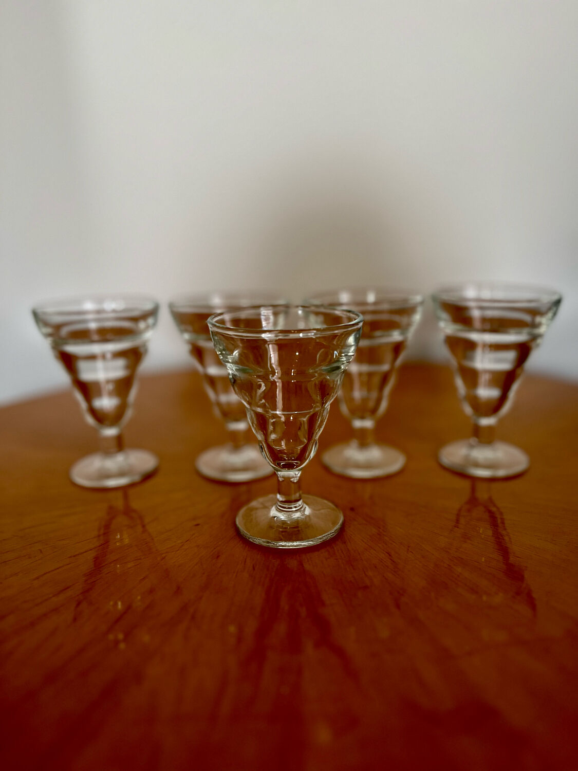 Verres à pieds à bistrot Duralex vintage
