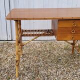 Rattan desk by Louis Sognot