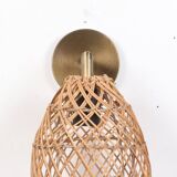 Gold Rattan Sconce Lamp