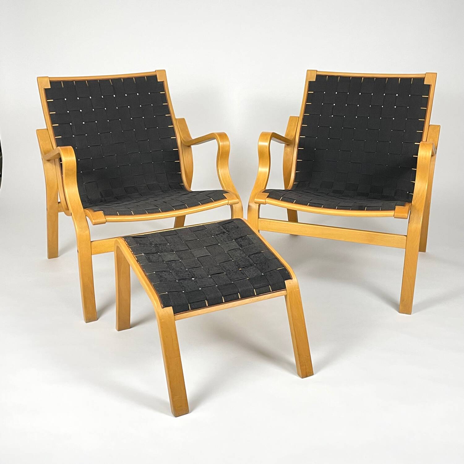 2“Albert” Louge Chairs & 1 Ottoman by Finn Østergaard for Skippers Møbler,