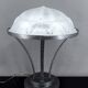 Important Art Deco Wrought Iron Lamp with Starry Glass Dome, c. 1930