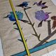 Handcrafted wall tapestry in dyed wool, bird decor, 67 cm by 84 cm