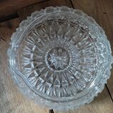 Globe de plafonnier original verre pointe pyramide art déco
