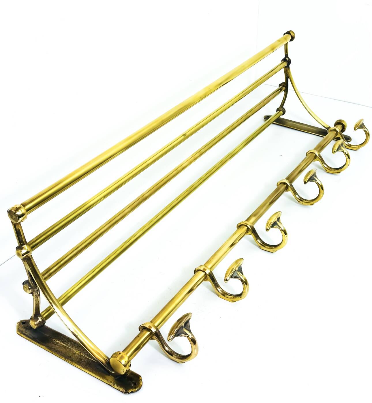 Vintage brass coat rack
