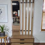 Porte-manteau vintage sur pied avec miroir