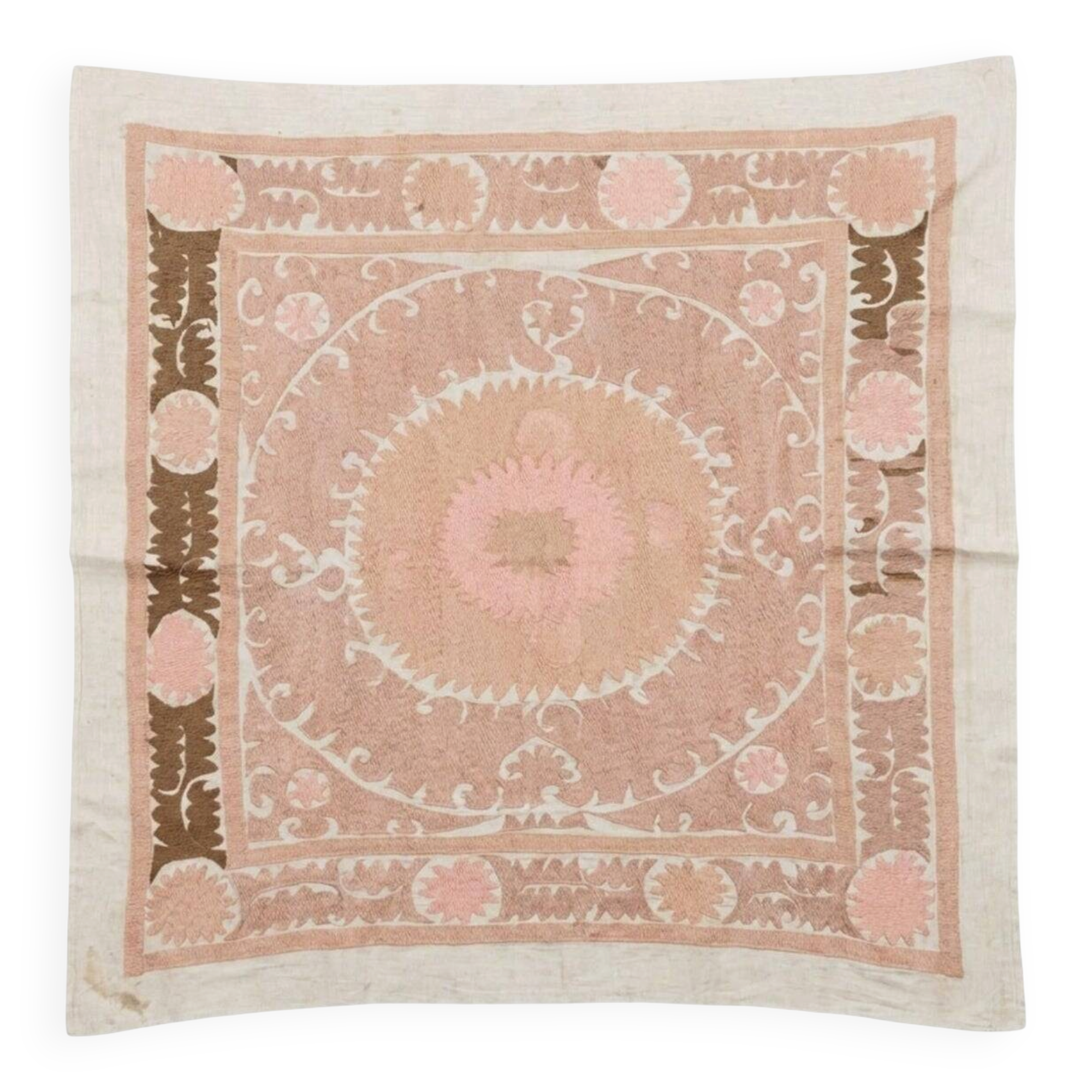 Vintage hand-embroidered tribal tapestry 132x137 cm