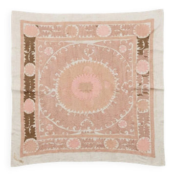Vintage hand-embroidered tribal tapestry 132x137 cm
