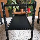 Vintage black rolling serving cart