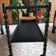 Vintage black rolling serving cart