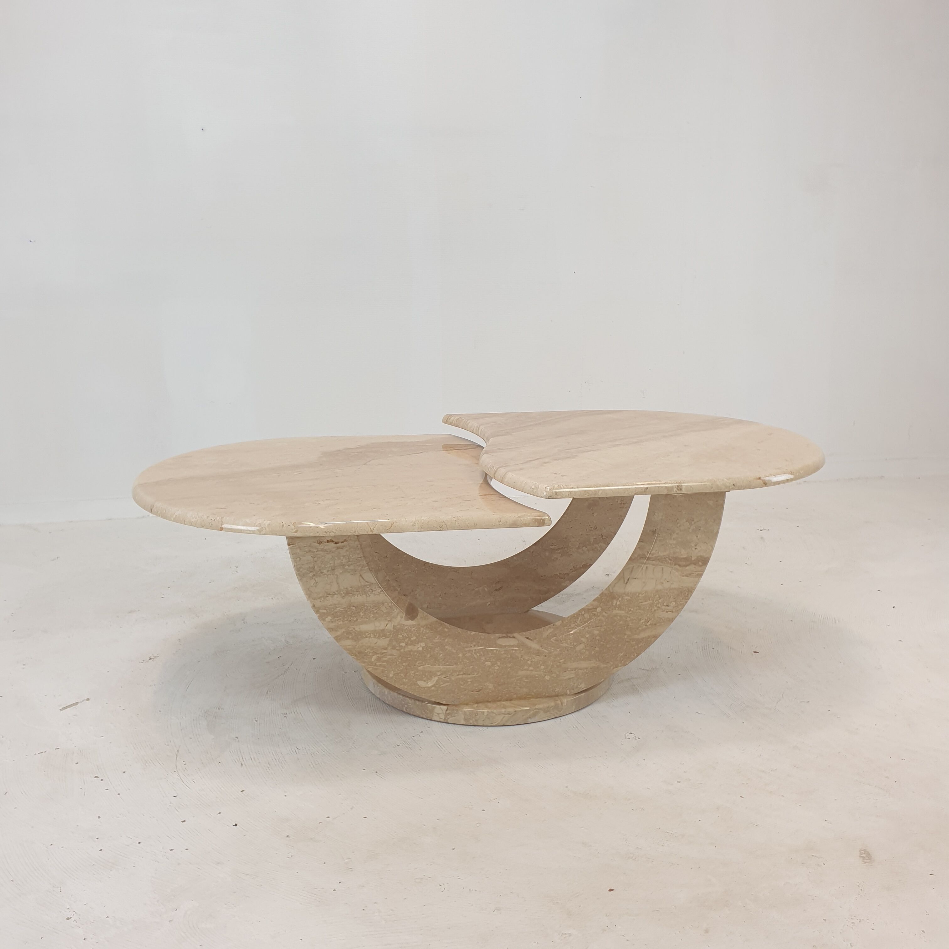 Italian travertine coffee table, 1980s