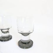 Space age Crystal drinking glasses in three sizes by Bayel, France 1970s