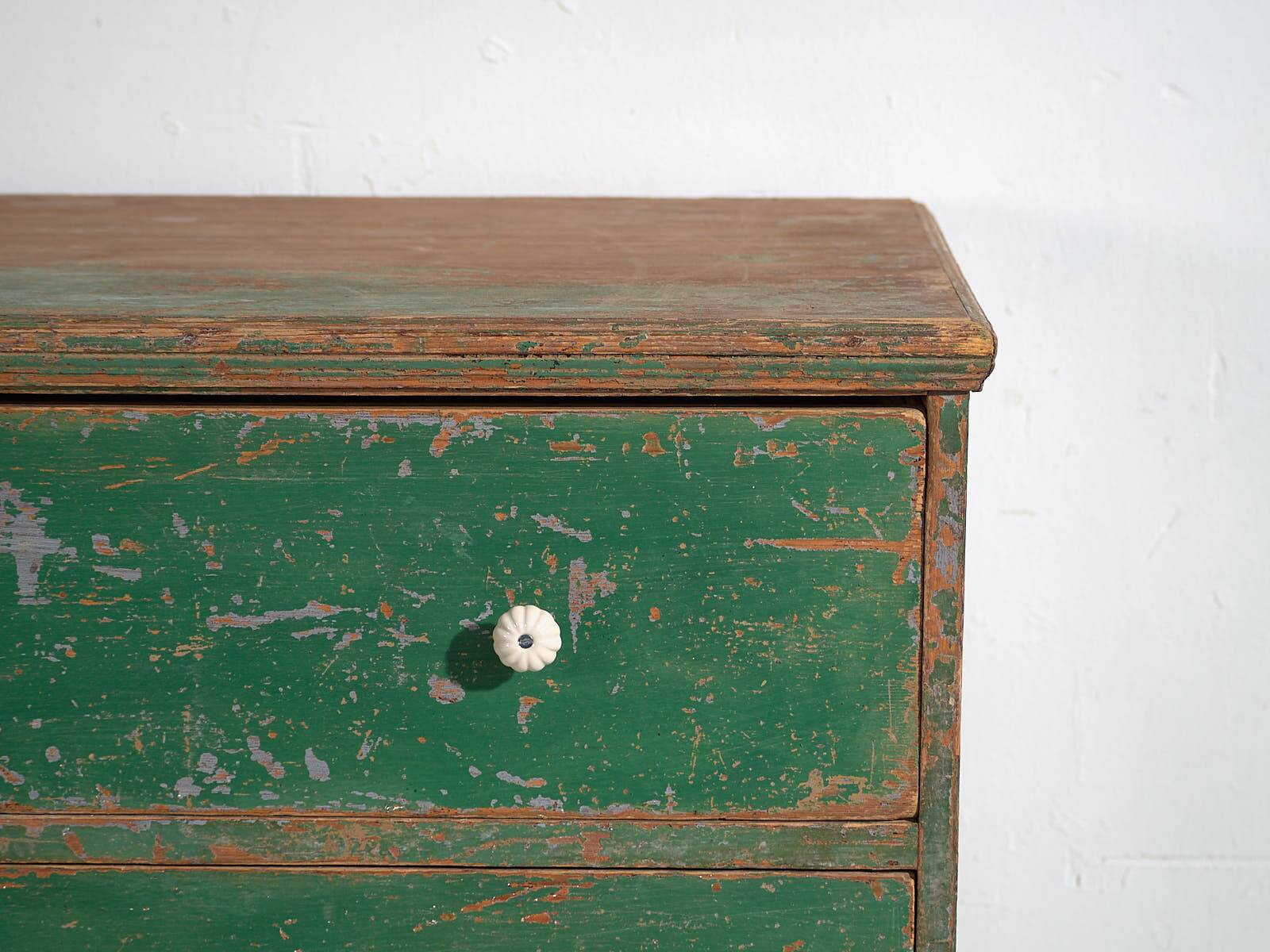 Large antique chest of drawers with green patina (c.1940) #62