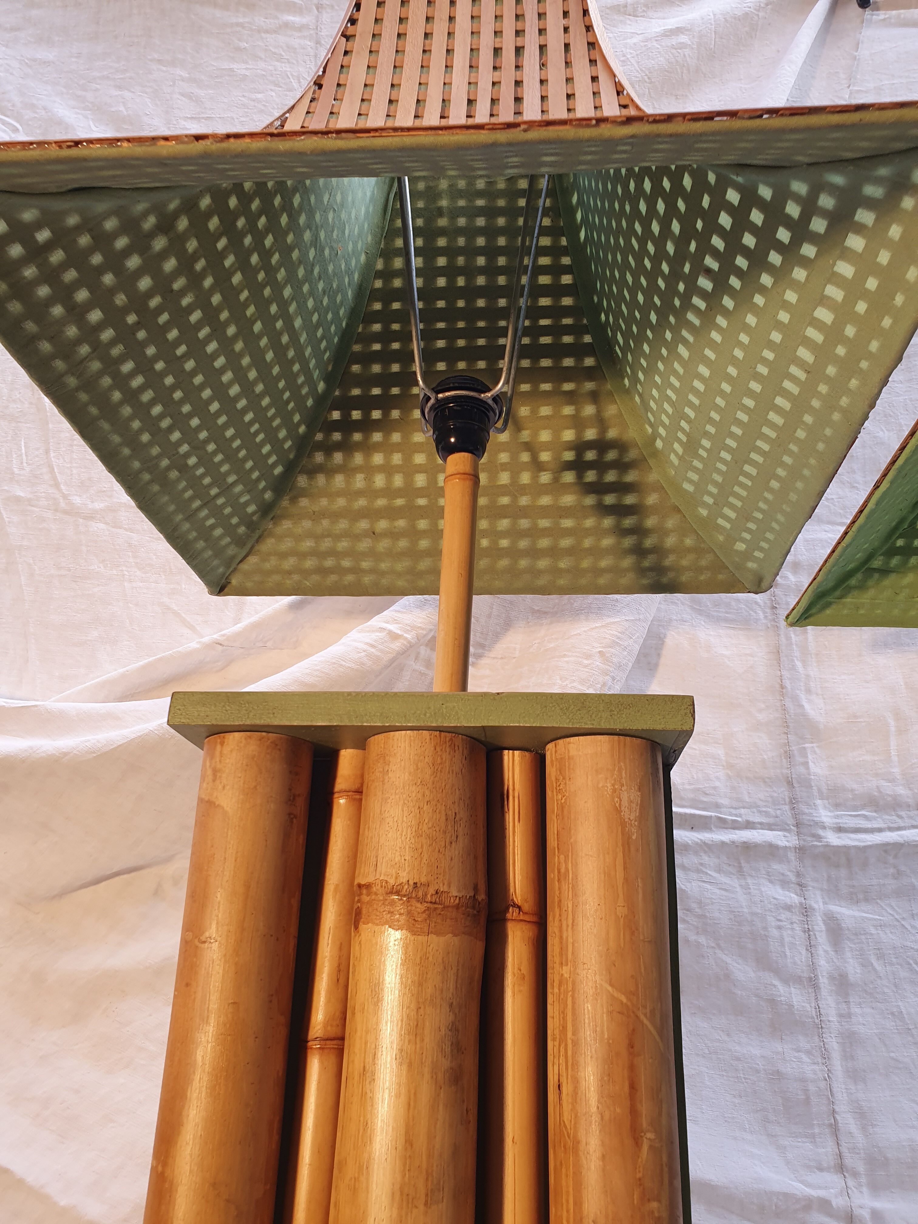 Pair of large oriental-inspired lamps