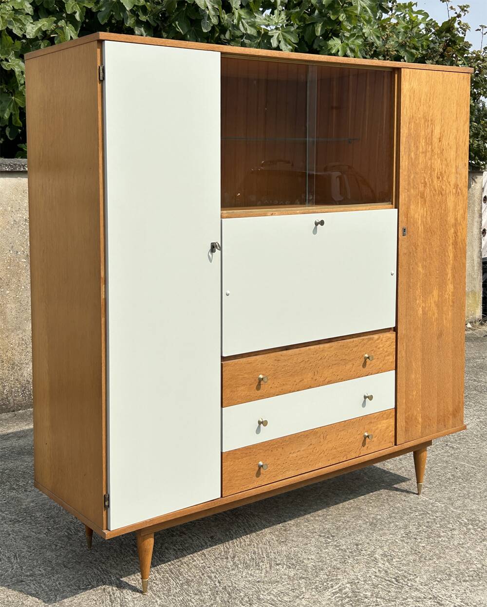 Secretary, bookcase, cupboard, wardrobe, 60s, vintage