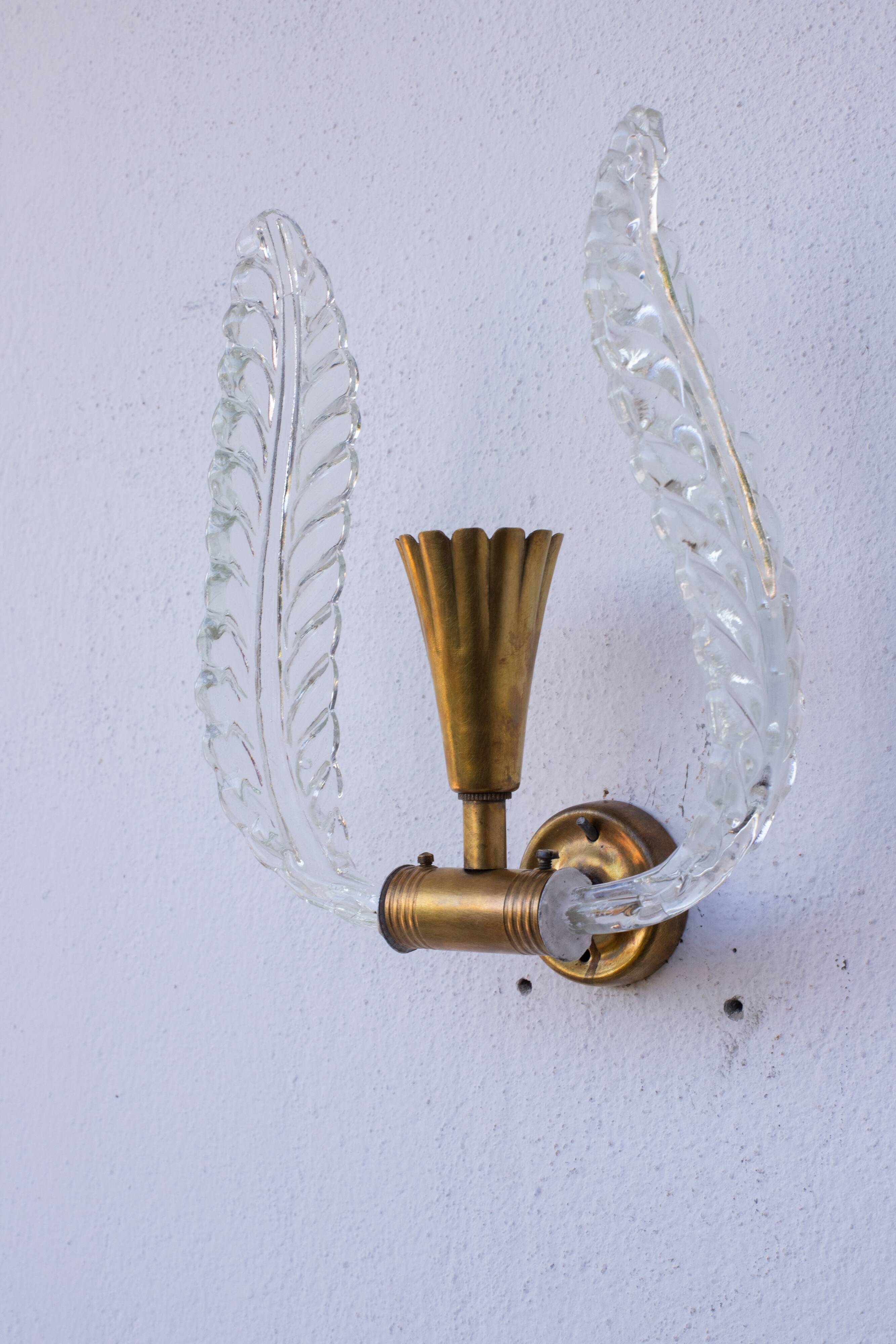 "Angel", Murano Wall light by Barovier e Toso, 1940