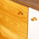 Meuble de rangement en bois blond et stratifié blanc