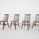 Set of four spindle back chairs, The Netherlands 1960's
