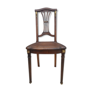 Chaise cannée 1900 marqueterie